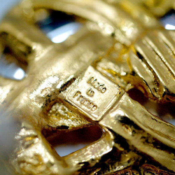 YVES SAINT LAURENT　ブルーストーン×ゴールド イヤリング