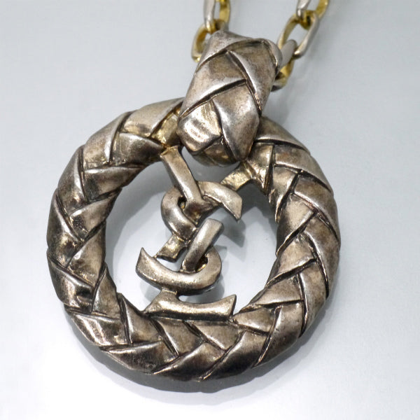 YVES SAINT LAURENT　カサンドラロゴ 丸環ネックレス（シルバー）