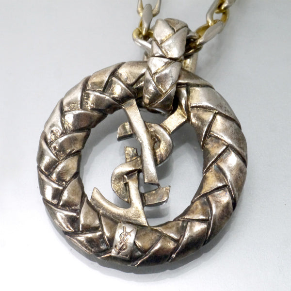 YVES SAINT LAURENT　カサンドラロゴ 丸環ネックレス（シルバー）