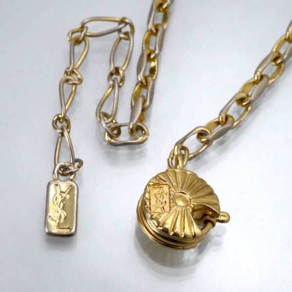 YVES SAINT LAURENT　カサンドラロゴ 丸環ネックレス（シルバー）