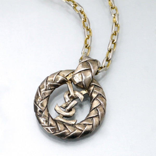 YVES SAINT LAURENT　カサンドラロゴ 丸環ネックレス（シルバー）