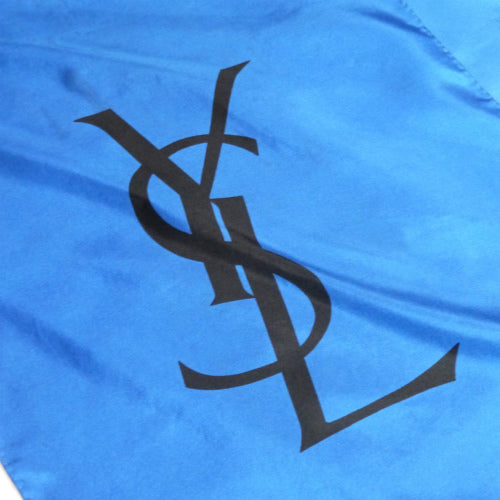 YVES SAINT LAURENT 大ロゴシルクストール（青）