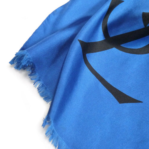 YVES SAINT LAURENT 大ロゴシルクストール（青）