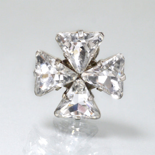 YVES SAINT LAURENT　クローバー ビジューイヤリング（シルバー）