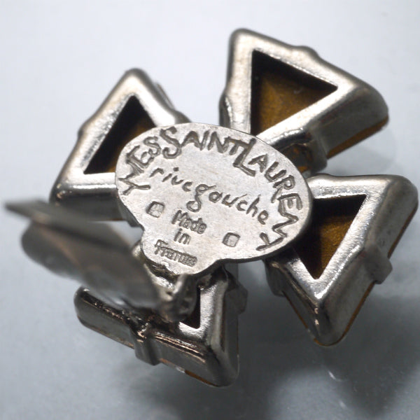 YVES SAINT LAURENT　クローバー ビジューイヤリング（シルバー）