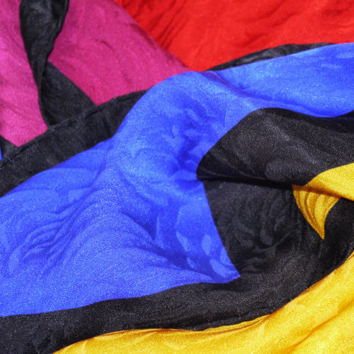 YVES SAINT LAURENT 大判シルクマルチカラー スカーフ