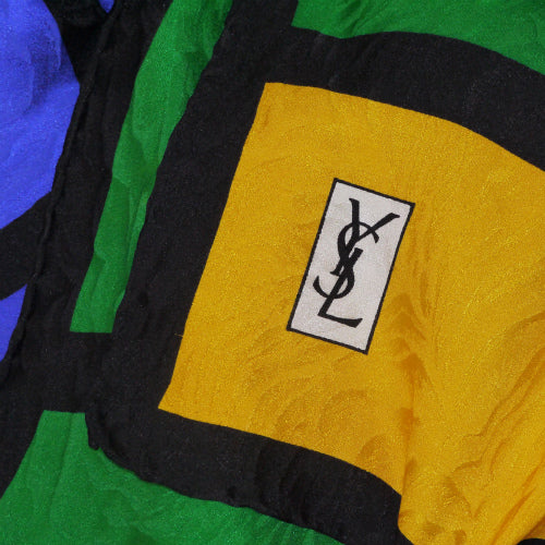 YVES SAINT LAURENT 大判シルクマルチカラー スカーフ