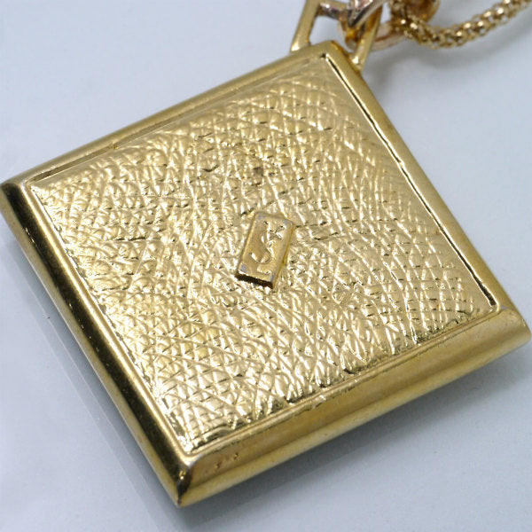 YSL スクエアプレート ストーンネックレス