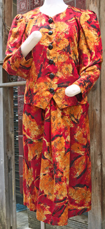 YVES SAINT LAURENT モダン柄スーツ