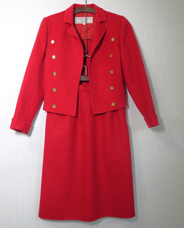 YVES SAINT LAURENT スカートスーツ（ローズピンク）