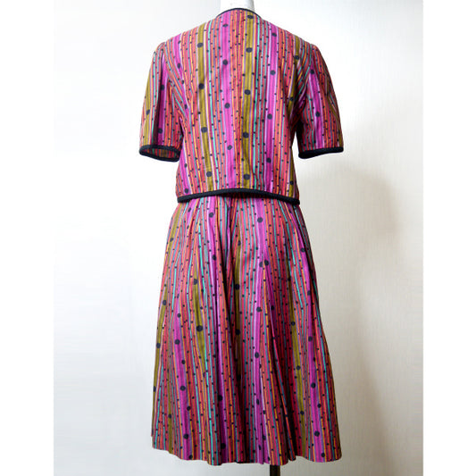 YVES SAINT LAURENT　コットン100%総柄ツーピース（ピンク系）