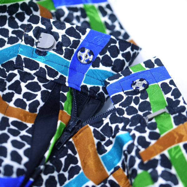 YSL　ダルメシアン×チェック柄ツーピース