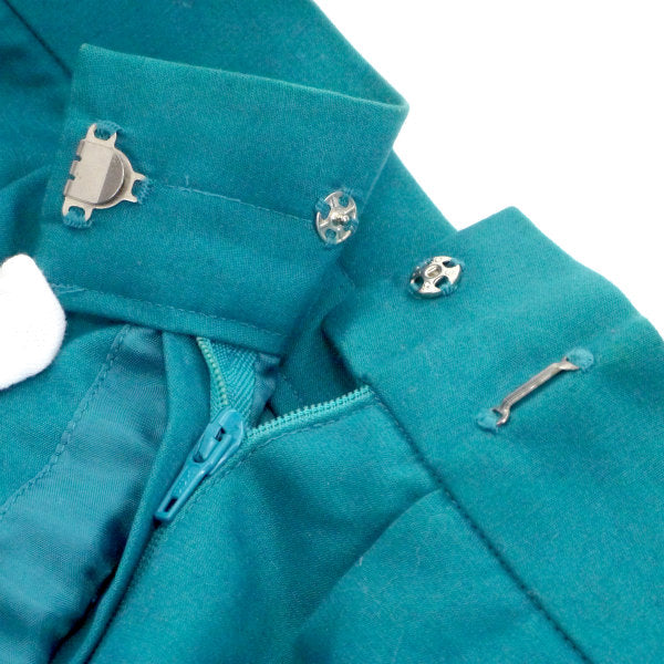 YSL　コットン タイトスカート（ターコイズブルー）