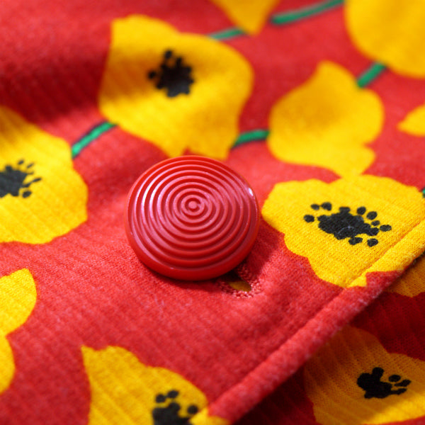 YSL　フラワー柄 半袖ワンピース（赤系）