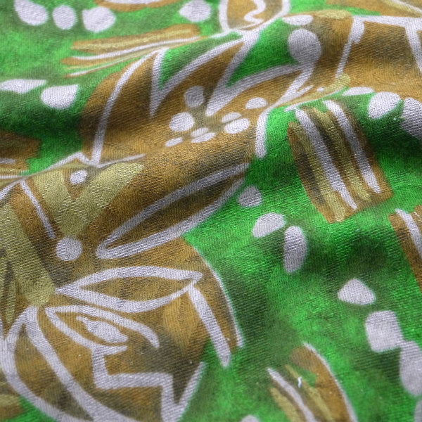 YSL　エスニック柄ヘンプスカート（緑系）