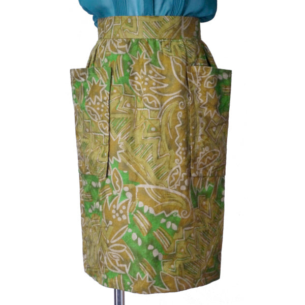 YSL　エスニック柄ヘンプスカート（緑系）