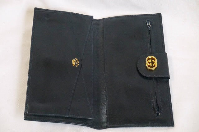 OLD Gucci　横長財布（青・シンプルＧＧ）