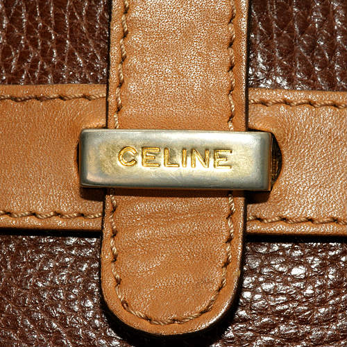 Old Celine レトロ総皮ポシェット（赤茶）