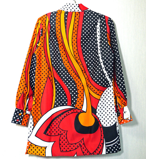 LANVIN　レトロアートフラワーVintageワンピ