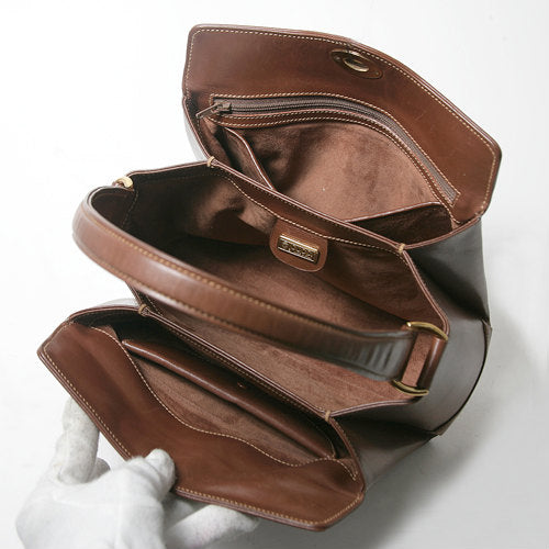 OLD Gucciスクエアハンドバッグ総皮（茶）