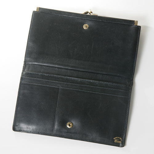 OLD Gucci　がま口横長財布（黒ＧＧ）