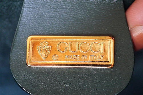 OLD Gucci グリーン総革クラッチショルダー