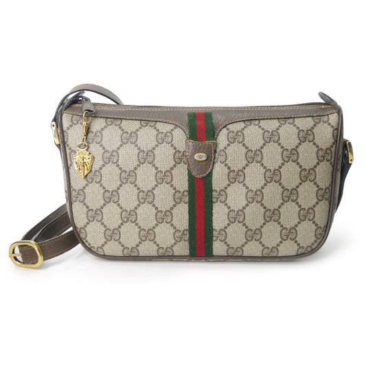 OLD Gucci　縦シェリー半円ミニポシェット（茶）