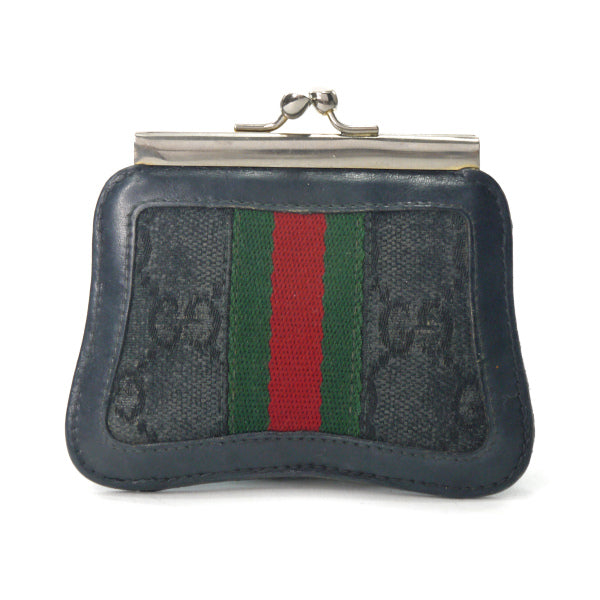 OLD Gucci　バタフライがま口小銭入れ（黒）