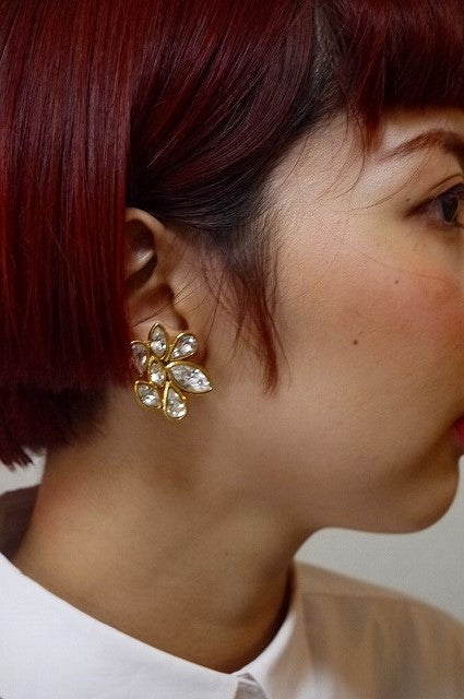 YVES SAINT LAURENTゴールドビジューイヤリング