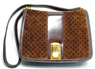 OLD　Gucci激レア！扇形Ｇショルダー（スエード茶）