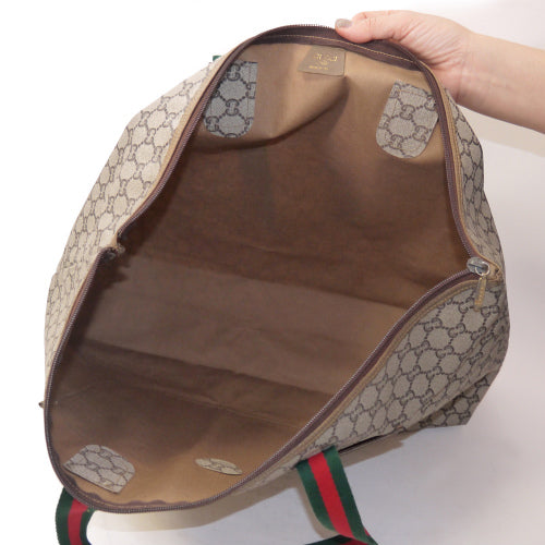 OLD Gucci Plus　折り畳み大型トートボストン（茶）