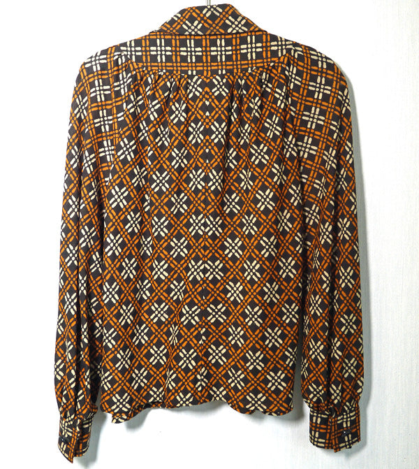 Emanuel　Ungaro 格子柄Vintageシャツ（茶）