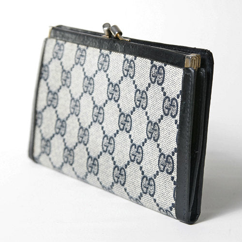 OLD Gucci　がま口横長財布（黒ＧＧ）