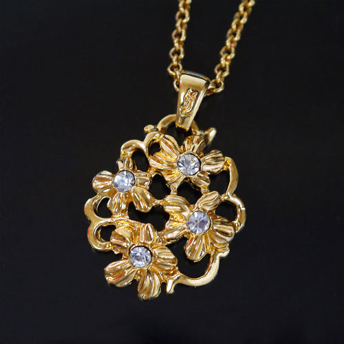 YVES SAINT LAURENT ゴールド花ネックレス