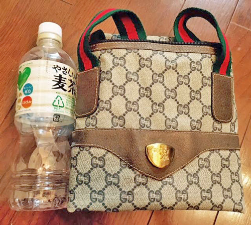 OLD Gucci Plus　折り畳み大型トートボストン（茶）