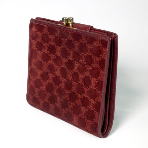 OLD CELINE　ブラゾン柄スエード財布（赤）