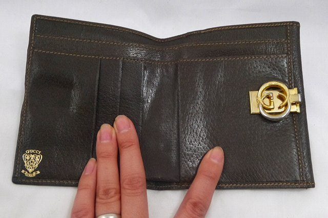 OLD Gucci　二つ折れシェリー財布　（茶）