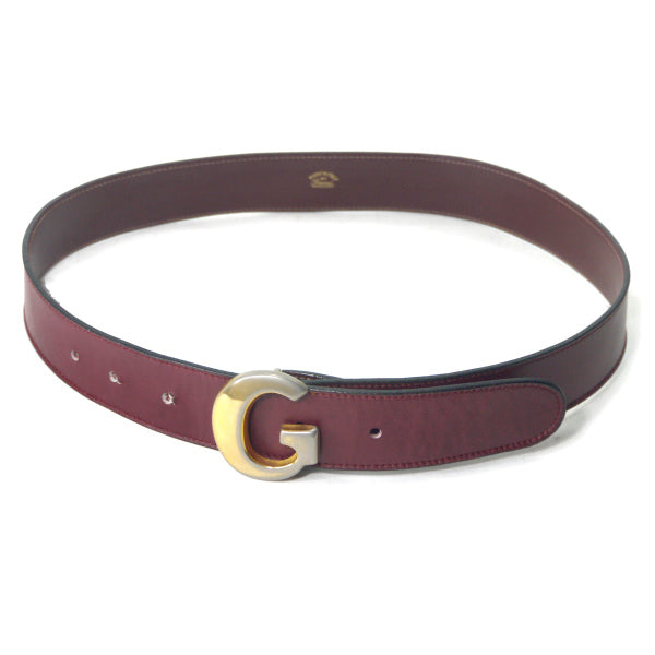オールドグッチ  70s Gロゴ　赤茶皮ベルト