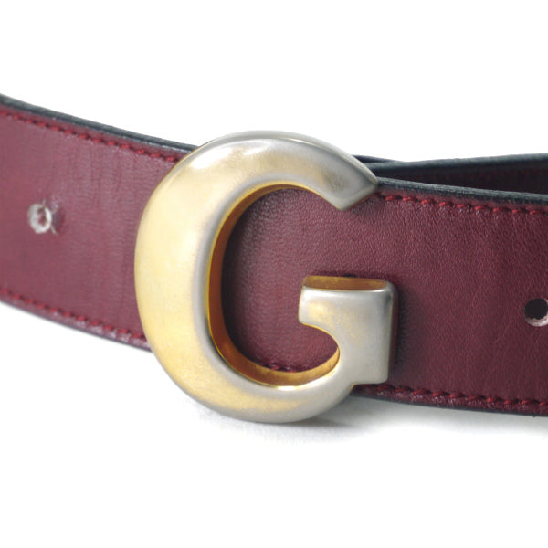 オールドグッチ  70s Gロゴ　赤茶皮ベルト