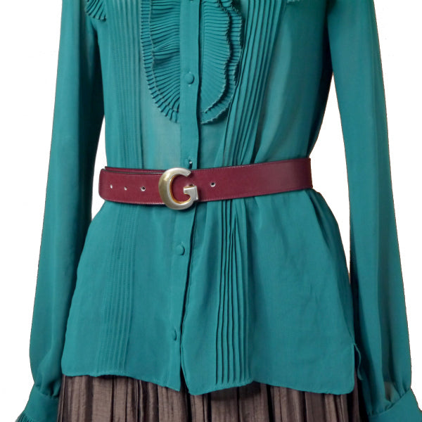 オールドグッチ  70s Gロゴ　赤茶皮ベルト