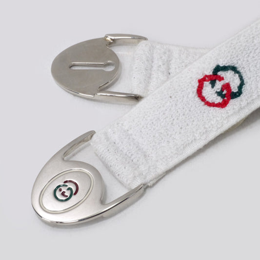 OLD Gucci　GGエポバックル ゴムベルト（白）