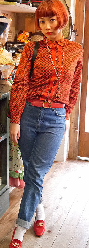 OLD Gucci 赤Gベルト