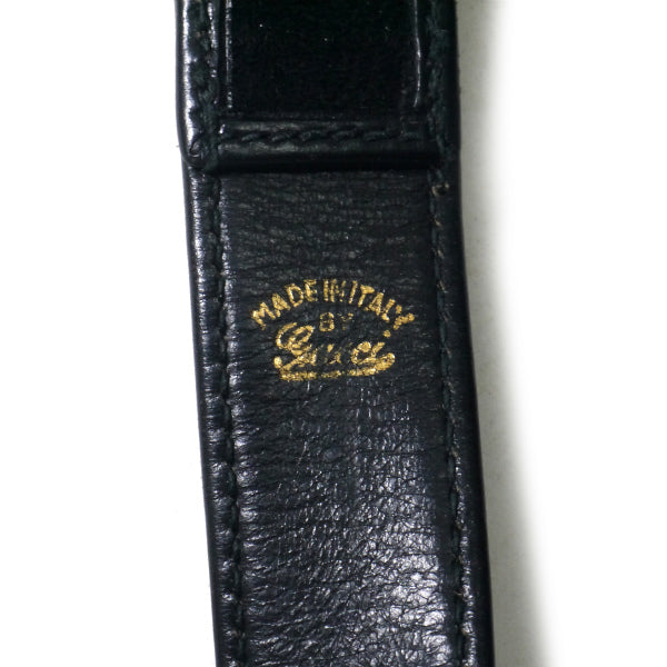 OLD Gucci レア！クジラGバックル スエードベルト（黒）