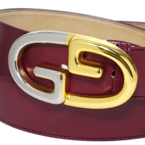 OLD Gucci GGバックル本革レザーベルト（ボルドー）