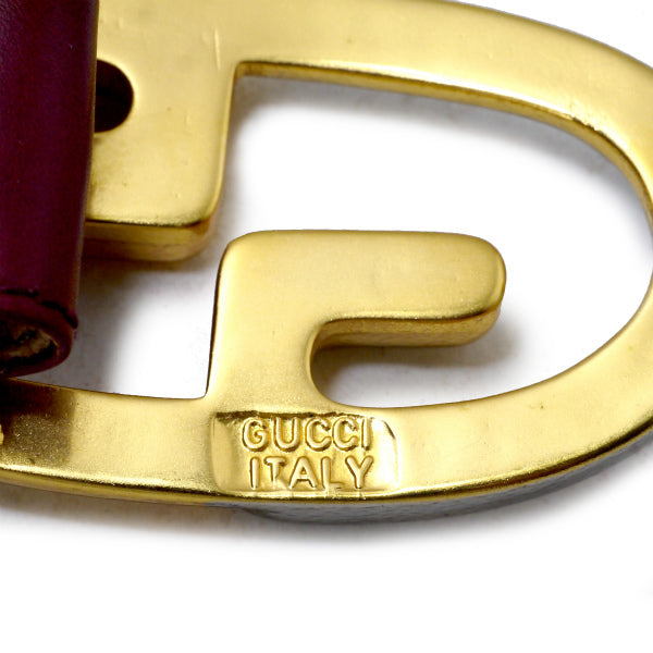 OLD Gucci GGバックル本革レザーベルト（ボルドー）