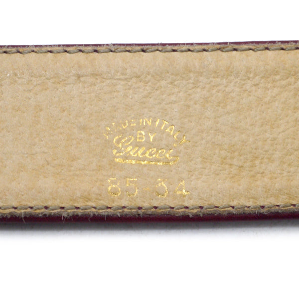 OLD Gucci GGバックル本革レザーベルト（ボルドー）