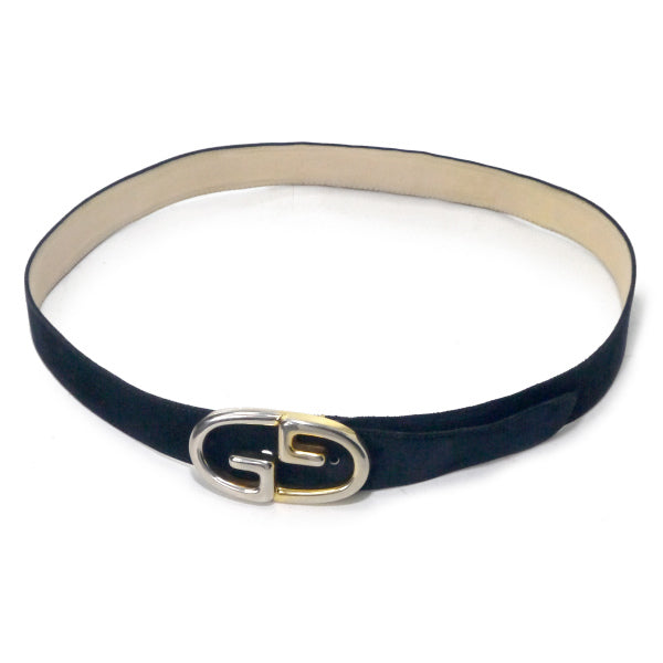 OLD Gucci GGバックルスエードレザーベルト（濃紺）