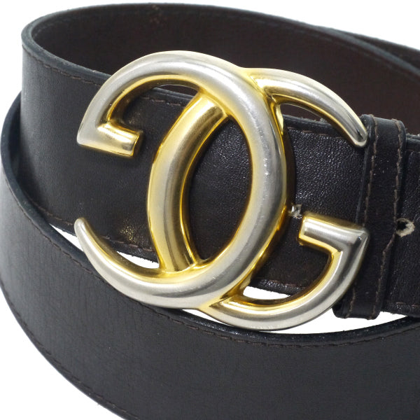 OLD Gucci ビッグGGバックルレザーベルト（濃茶）