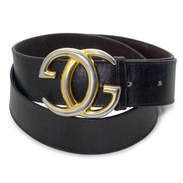 OLD Gucci ビッグGGバックルレザーベルト（濃茶）