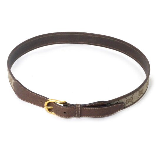 OLD Gucci　GG柄キャンバスレザーベルト（茶）